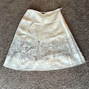 Rafaela Women’s L Embroidered‎ Linen Skirt